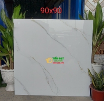 Gạch Ốp Lát Khổ Lớn 90x90 Trắng Vân Bóng Kiếng