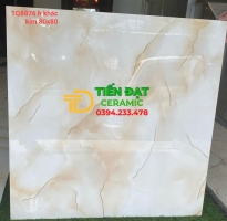 Gạch Ốp Lát Phòng Khách 80x80 TQ Trắng Khắc Kim
