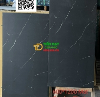 Gạch Ốp Lát Trang Trí Mặt Tiền 60x120 Đen Vân Trắng Cracker Black