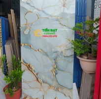 Gạch Ốp Mặt Tiền Lát Phách Khách 80x160 Khắc Kim india