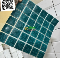Gạch Ốp Nhà Tắm Hồ Bơi 30x30 Men Rạn Xanh Lục