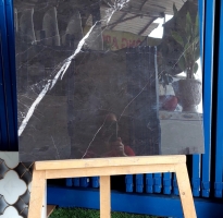 Gạch Ốp Trang Trí Mặt Tiền 60x60 Đen Vân Trắng 