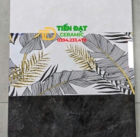 Gạch Ốp Tường Apodio 30x60 Đá Bóng Kim Cương Đen Hoa Văn