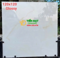 Gạch Ốp Tường Khổ Lớn Ấn Độ 120x120 Trắng Vân Vàng