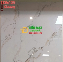 Gạch Ốp Tường Prime 120x120 Cao Cấp Trắng Vân Vàng