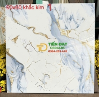 Gạch Trung Quốc 60x60 Khắc Kim Trắng Xanh Vàng Mới Nhất