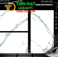 Gạch Lát Nền Cao Cấp 80x160 Trắng Vân Xanh Bóng Kính