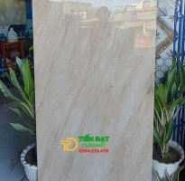 Kho Gạch Khổ Lớn 80x160 Vân Vàng Nhạt Bóng Kiếng