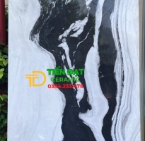 Gạch Lát Nền Phòng Khách 90x180 Trắng Vân Đen TQ
