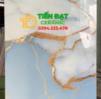 Tổng Kho Gạch Ấn Độ 80x160 Xanh Nhạt Nhũ Vàng Tại Quận 8