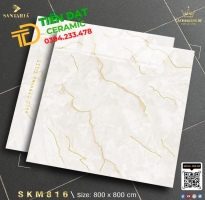 Gạch Đá Lát Nền 80x80 Khắc Kim Santaria