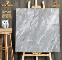 Đại Lý Gạch Santaria Nhũ Vàng 80x80 Vân Giả Đá Đẹp