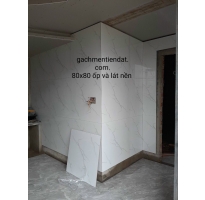 Gạch bóng kiếng 80x80 trắng vân mây 