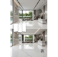 Gạch Bóng Kiếng Vi Tinh 120x180 Khổ Lớn Trắng Vân Khói Lát Biệt