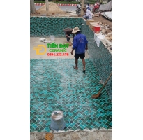 Gạch Ốp Lát Bể Bơi Thác Nước Vỉ 30x30 Vẩy Cá Xanh Giá Rẻ