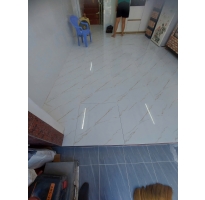 Gạch Bóng Kiếng 60x60 Trắng Vân Vàng Sale