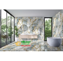 Gạch Ốp Mặt Tiền Lát Phách Khách 80x160 Khắc Kim india