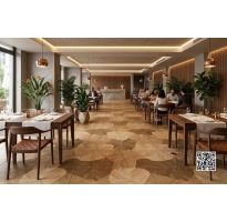 Gạch Nhập Khẩu 60x120 Hoa Văn Cánh Quoạt Vàng Nhạt
