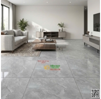 Gạch Lát Nền Phòng Khách 80x80 Vân Giả Đá Khắc Vàng Kim