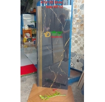 Tổng Kho Gạch TQ 47x120 Đen Vân Chạy Chỉ Nhũ Vàng 