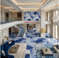 Gạch Nhũ Vàng 60x60 Ốp Lát Biệt thự Xanh Trắng Vàng