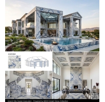 Gạch Đá Granite 80x80 TQ Vân Xanh Khắc Kim Lót Nền