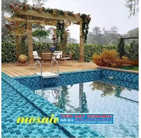 Gạch Ốp Lát Hồ Bơi 30x30 Mosaic Mầu Xanh Nhạt