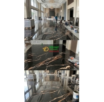 Gạch Ốp Tường Khổ Lớn 80x160 Ốp Mặt Tiền Đen Ánh Vàng