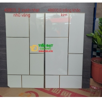Gạch Nhập Khẩu 40x80 Ốp Tường Vân Vàng Kem Khắc Kim