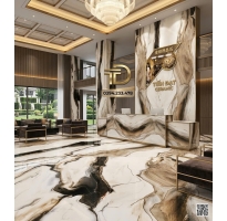 Kho Gạch TQ 80x80 Trắng Đen Giả Đá Ánh Kim Cao Cấp