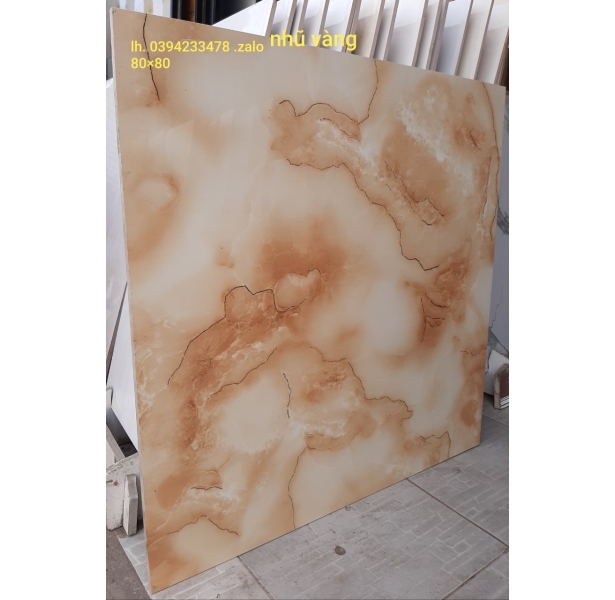 Gạch lát phòng khách 80x80 nhũ vàng cao cấp