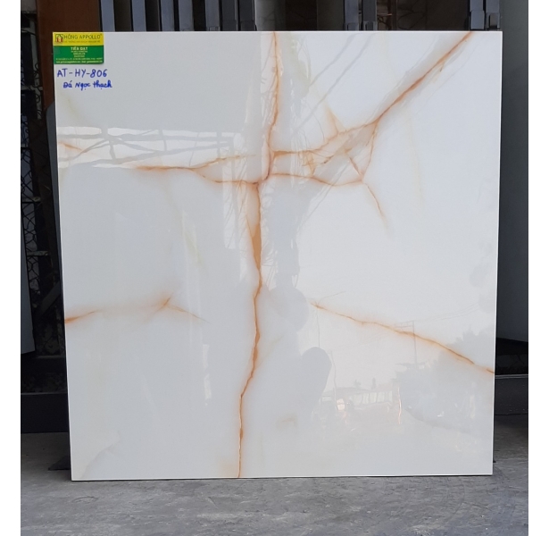 Đá thạch anh 80x80 trắng vân vàng