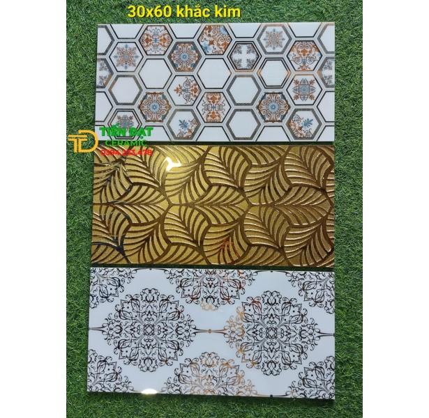 Gạch Mosaic 30x60 Trang Trí Ánh Kim Nhũ Bạc 