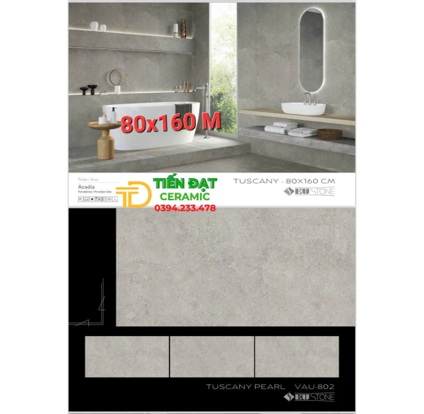 Gạch Lát nền Cao Cấp 80x160 Đá Mờ Nhập Khẩu TBN 
