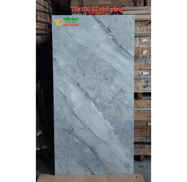 Đại Lý Gạch TQ 75x150 Đá Granite Bóng Kiếng Trắng Trơn