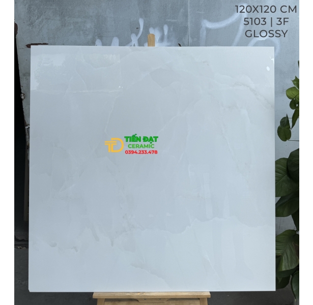 Gạch Cao Cấp Lát Phòng Khách 120x120 Trắng Đen Vàng