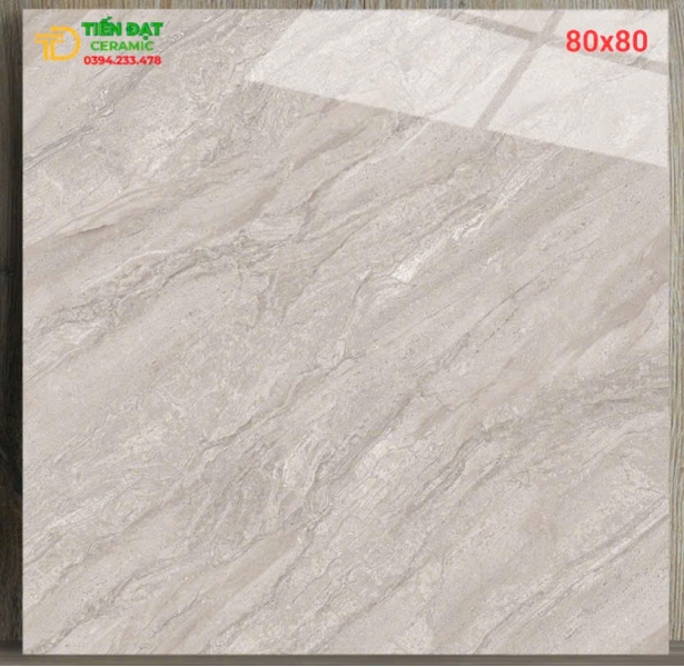 Đá Bóng Kiếng 80x80 Vân Vàng Ốp Lát Đẹp Rẻ