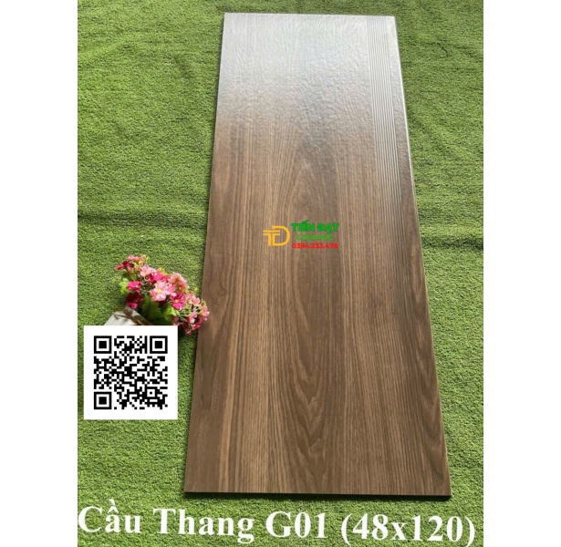 Gạch Cầu Thang 47x120 Vân Giả Gỗ Nhập Khẩu TQ Cao Cấp