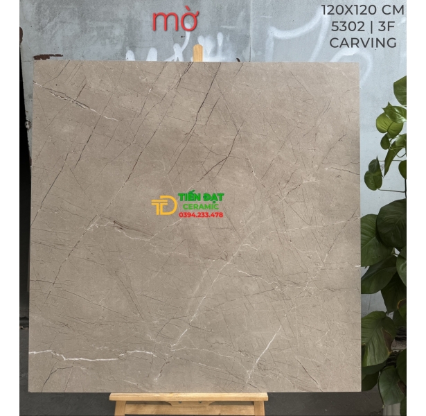 Gạch Khổ Lớn 1200x1200 Đá Mờ Hiệu Ứng Carving