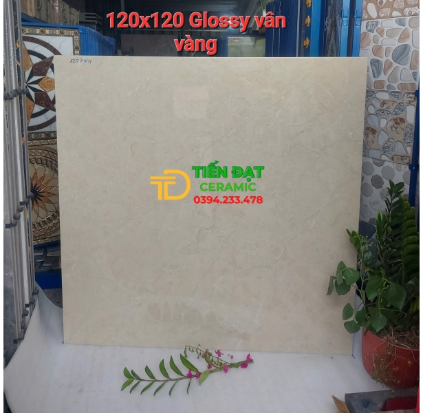Gạch Khổ Lớn 120x120 Trắng Trơn Ốp Lát Siêu Bóng Mới Nhất