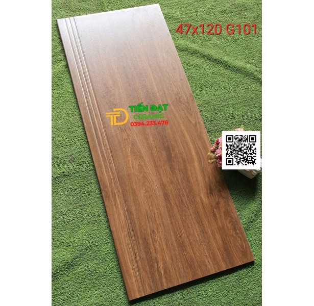 Gạch Đá Vân Gỗ TQ 47x120 Lát Cầu Thang Tam Cấp Mẫu Mới