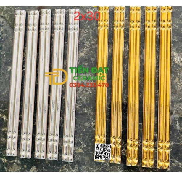 Tổng Kho Gạch TQ 2x30 Trang Trí Nhũ Bạc Trắng Mẫu Mới