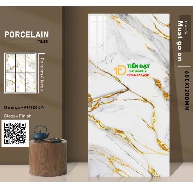 Gạch Ốp Lát 60x120 Ấn Độ Vân Vàng Nhạt Sale Rẻ Đẹp
