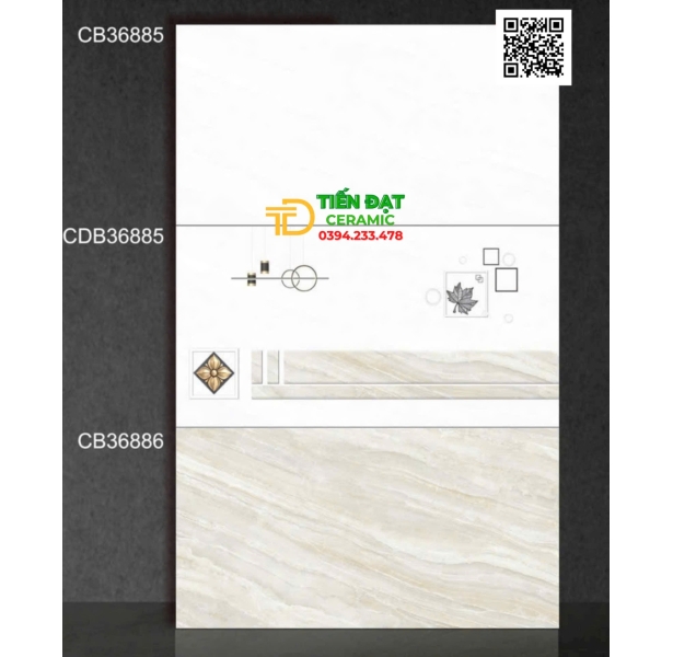 Gạch Ốp Bộ 30x60 Trắng Trơn Thân Viền Điểm Đồng Giá
