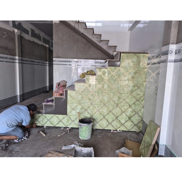 Gạch Cao Cấp 30x60 Bộ Vân Xanh Đậm Nhạt Điểm Nhũ Vàng