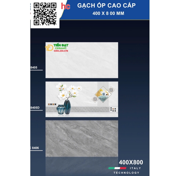 Gạch Ốp Tường 40x80 Bóng Kiếng Mẫu Mới Sale Giá Rẻ