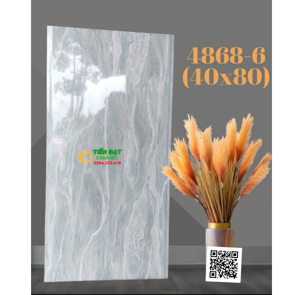Tổng Kho Gạch TQ 40x80 Trắng Vân Khói Bóng Kiếng