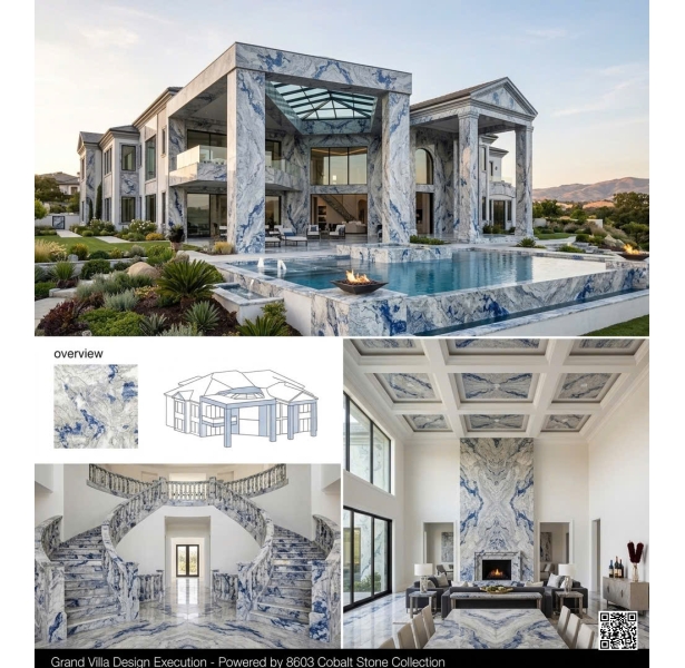 Gạch Đá Granite 80x80 TQ Vân Xanh Khắc Kim Lót Nền