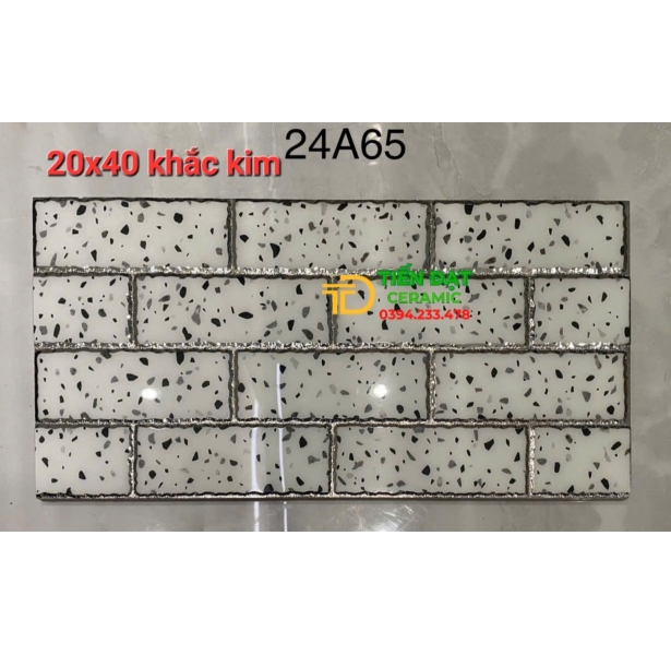 Gạch Trang Trí TQ 20x40 Đen Ánh Kim Cao Cấp