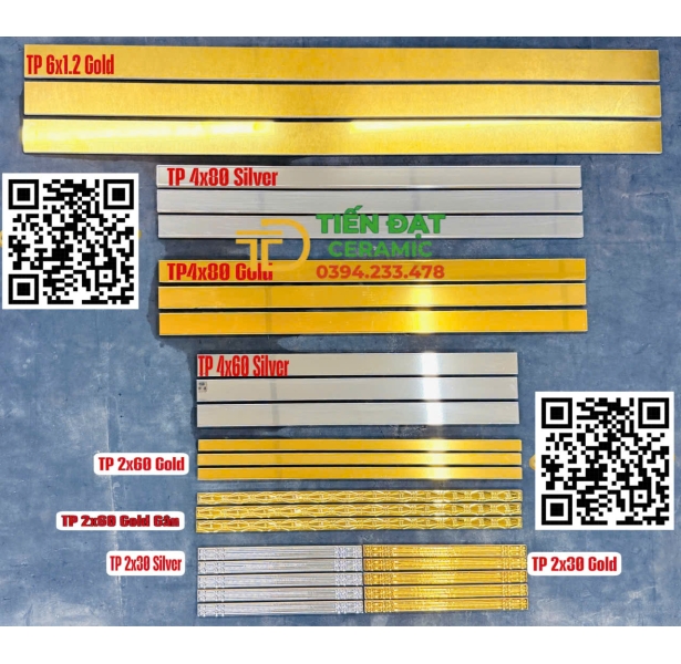 Gạch Thanh Chỉ Vàng 4x80 TQ Trang Trí Mẫu Mới Nhất